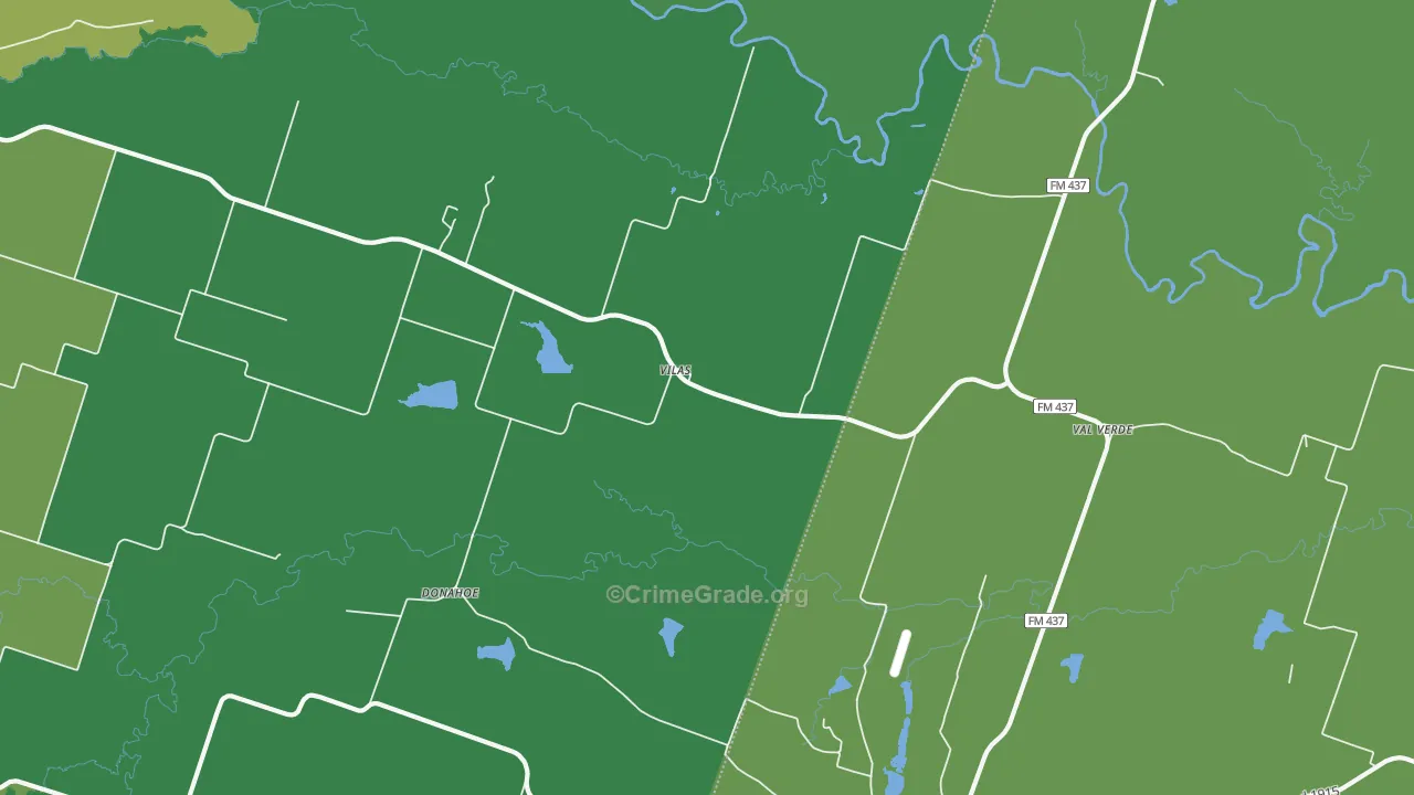 Vilas, TX Map of Vandalism Rates
