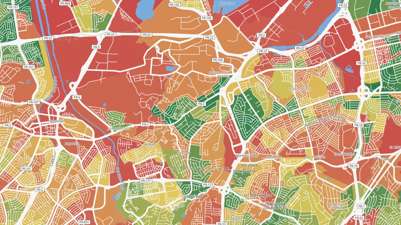 Villa Caparra, Guaynabo, PR Map of Vandalism Rates