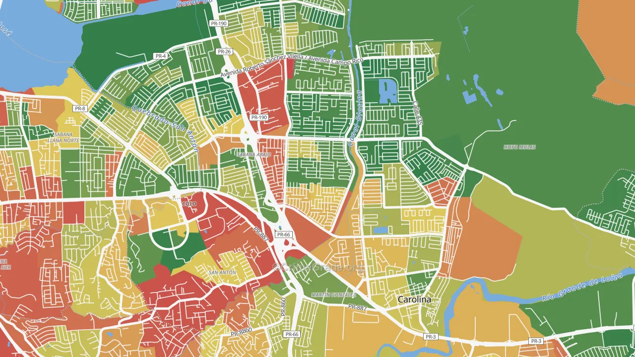 Villa Fontana, Carolina, PR Map of Vandalism Rates