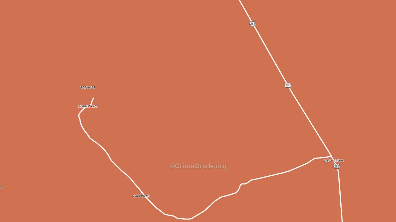 Villa Grove, CO Map of Vandalism Rates