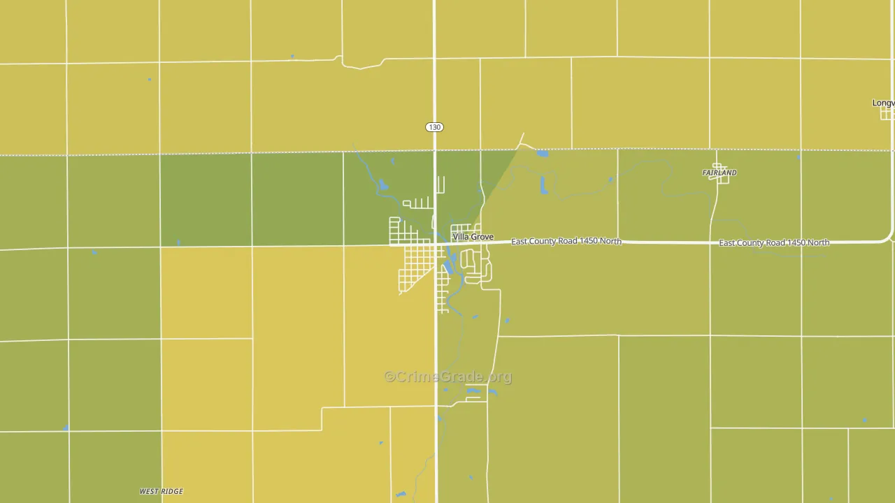 Villa Grove, IL Map of Vandalism Rates