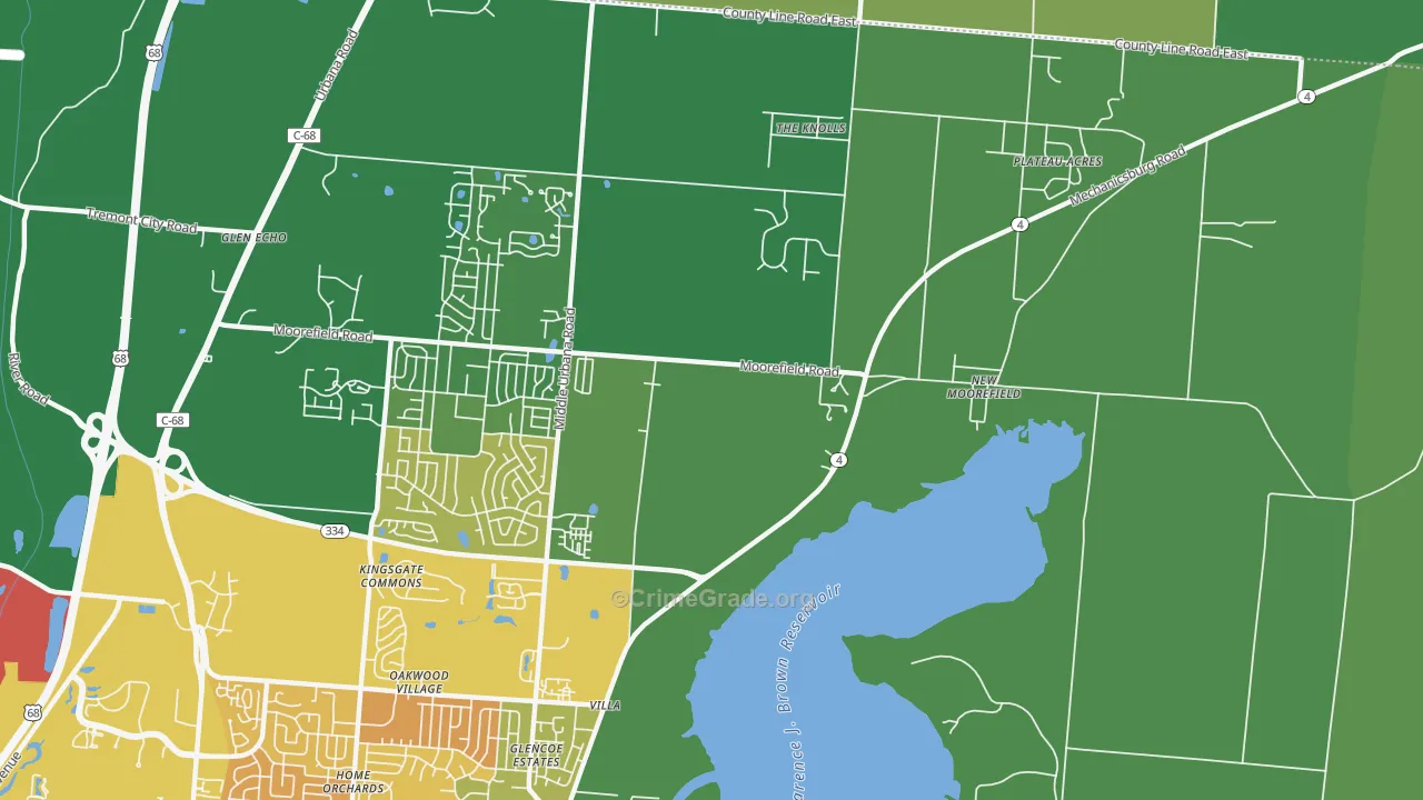 Villa, OH Map of Vandalism Rates