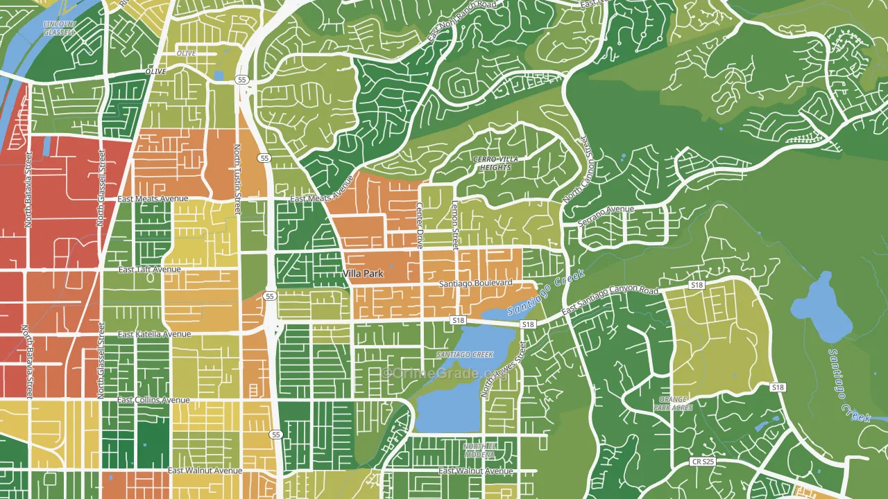Villa Park, CA Map of Vandalism Rates