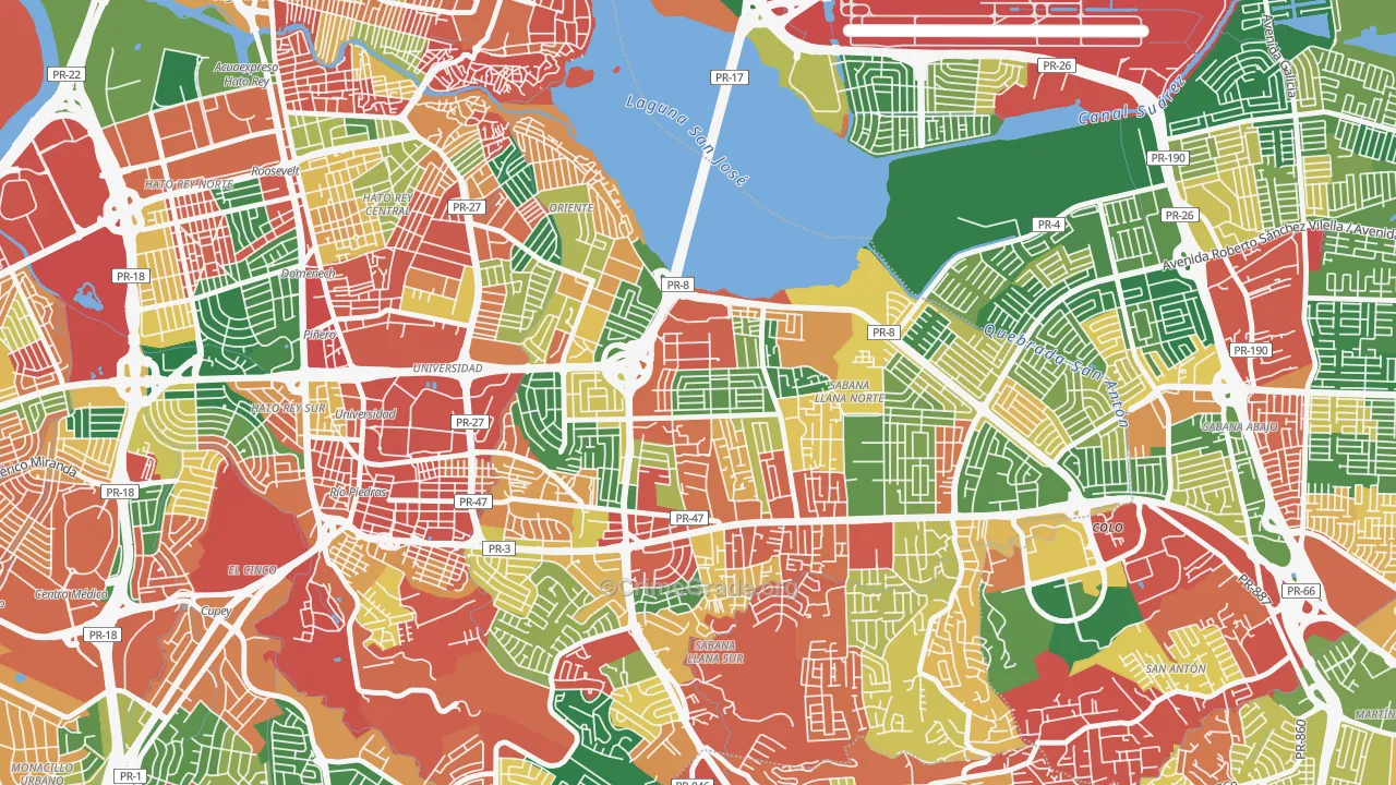 Villa Prades, San Juan, PR Map of Vandalism Rates