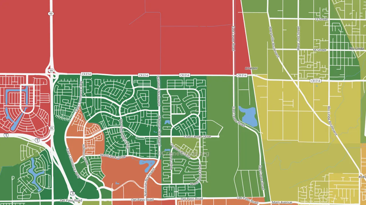 Village 11, Sacramento, CA Map of Vandalism Rates