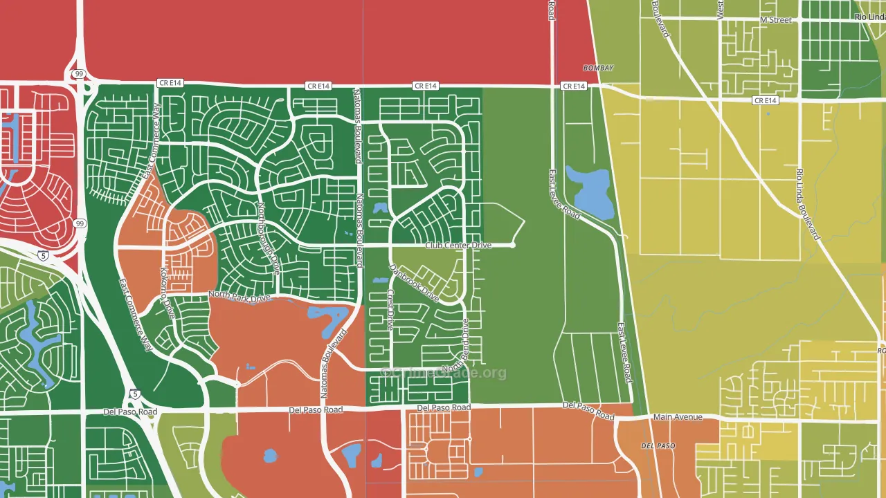 Village 12, Sacramento, CA Map of Vandalism Rates
