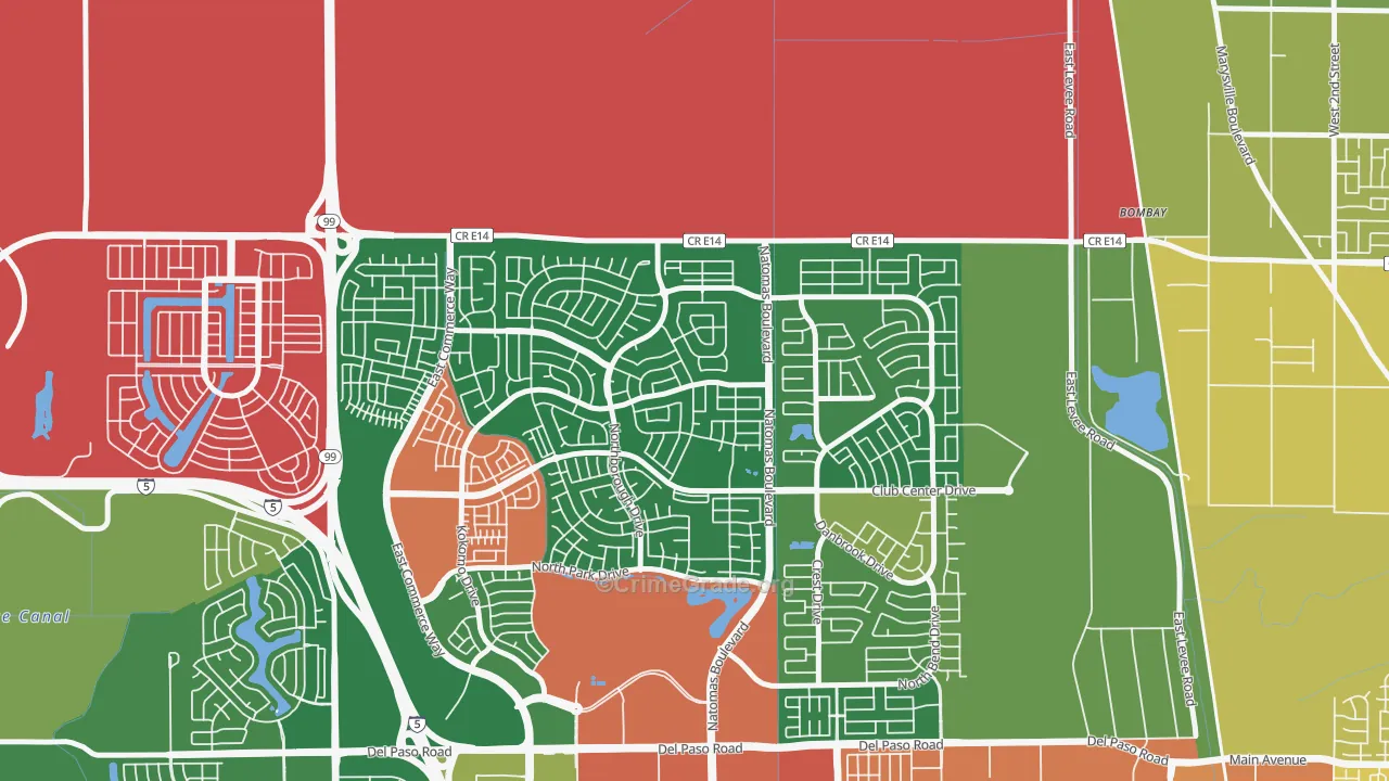 Village 9, Sacramento, CA Map of Vandalism Rates