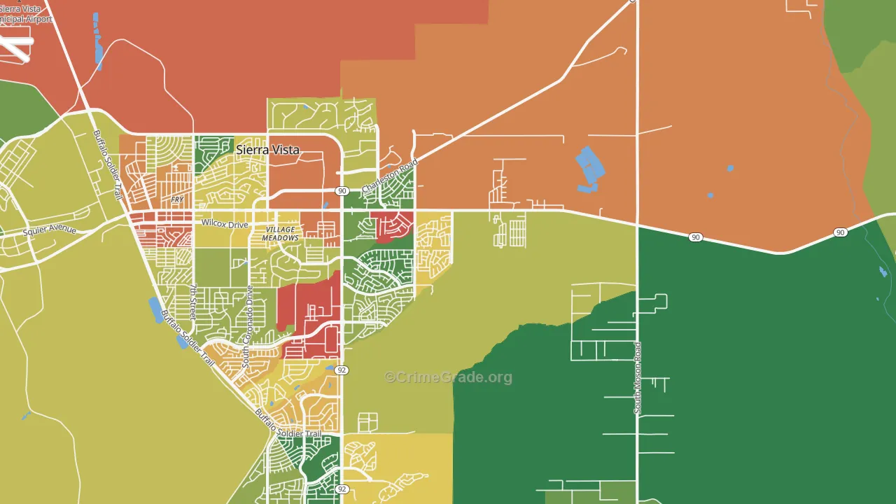 Village Meadows, AZ Map of Vandalism Rates