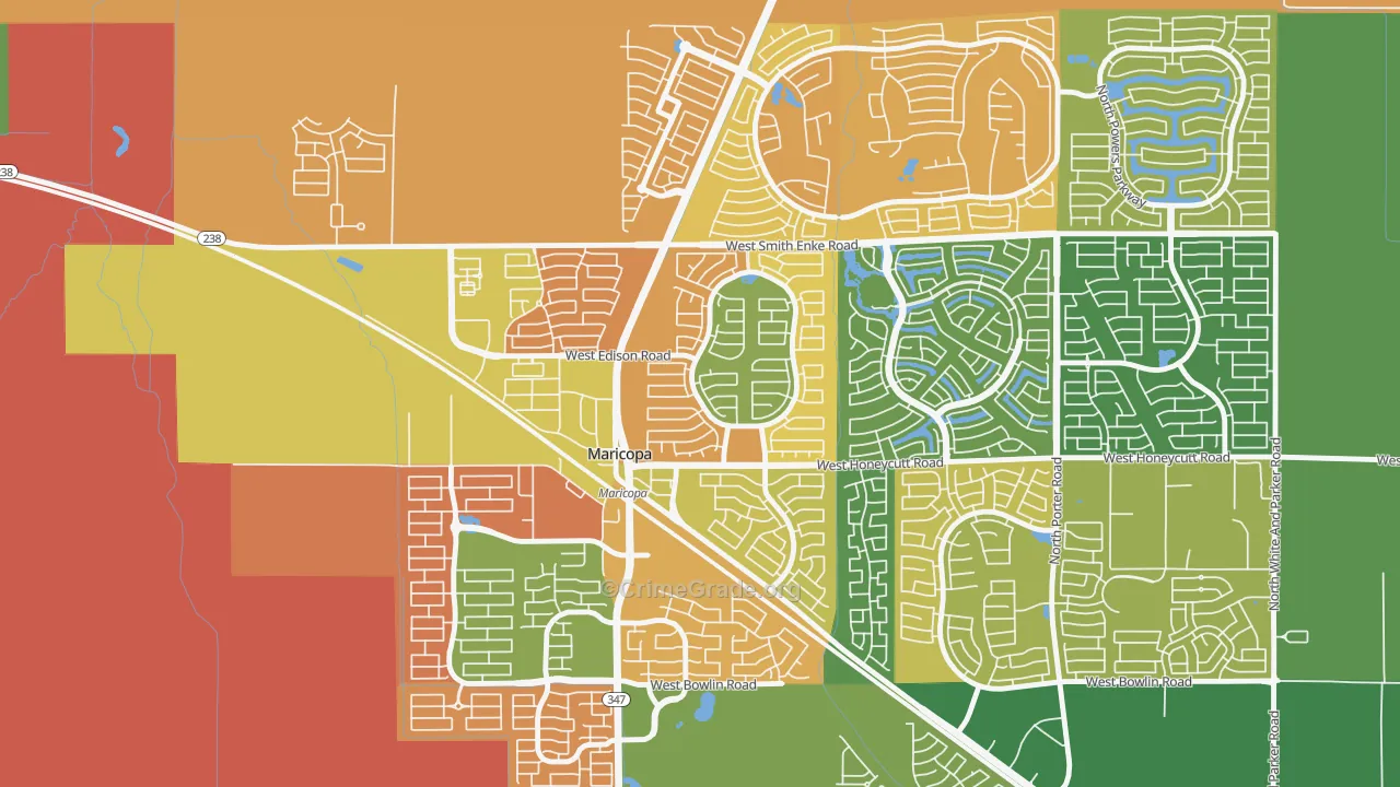 Villages at Rancho El Dorado, Silver Bell, AZ Map of Vandalism Rates