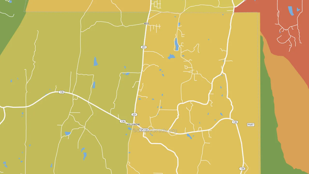 Villanow, GA Map of Vandalism Rates