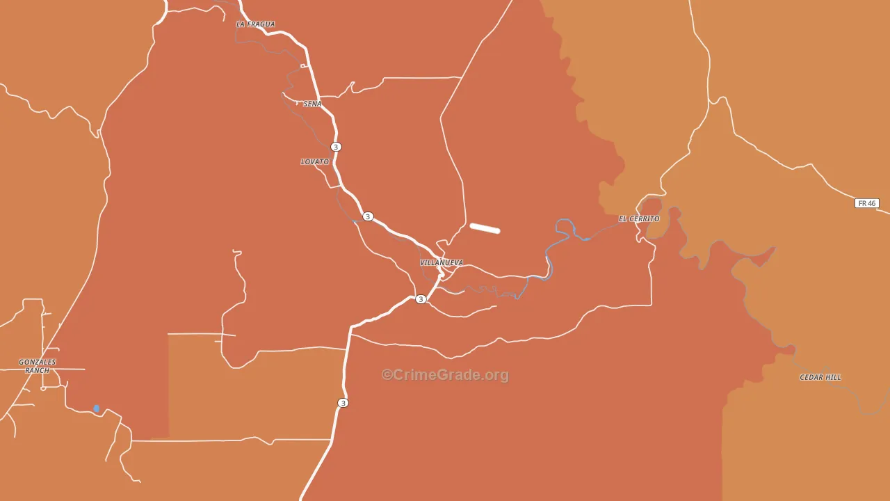Villanueva, NM Map of Vandalism Rates