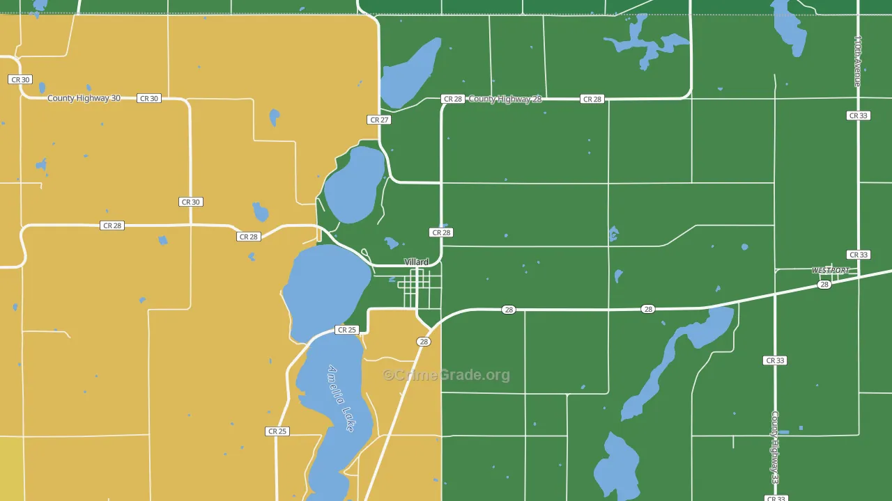 Villard, MN Map of Vandalism Rates