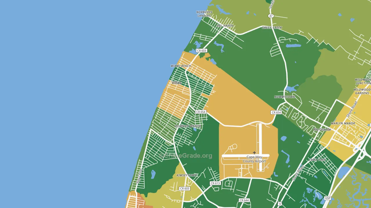 Villas, NJ Map of Vandalism Rates