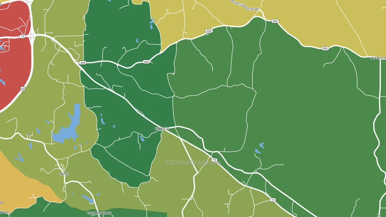 Vimville, MS Map of Vandalism Rates
