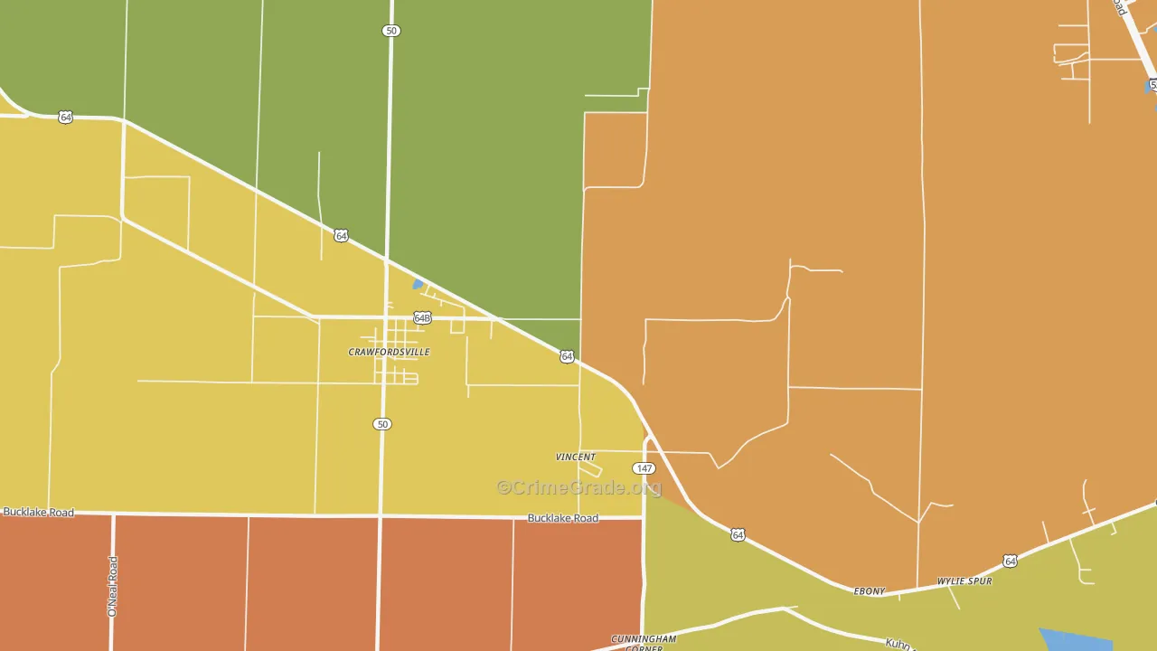 Vincent, AR Map of Vandalism Rates