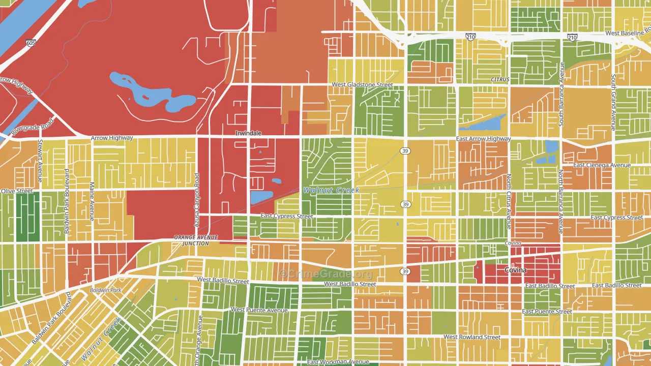 Vincent, CA Map of Vandalism Rates