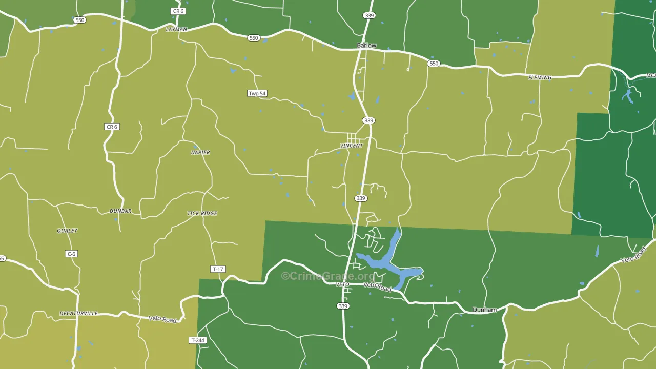 Vincent, OH Map of Vandalism Rates