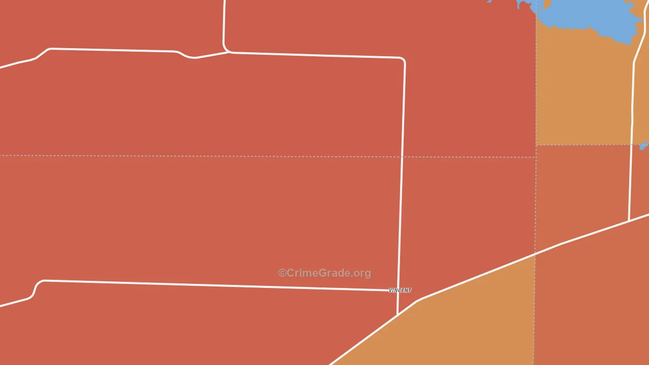 Vincent, TX Map of Vandalism Rates