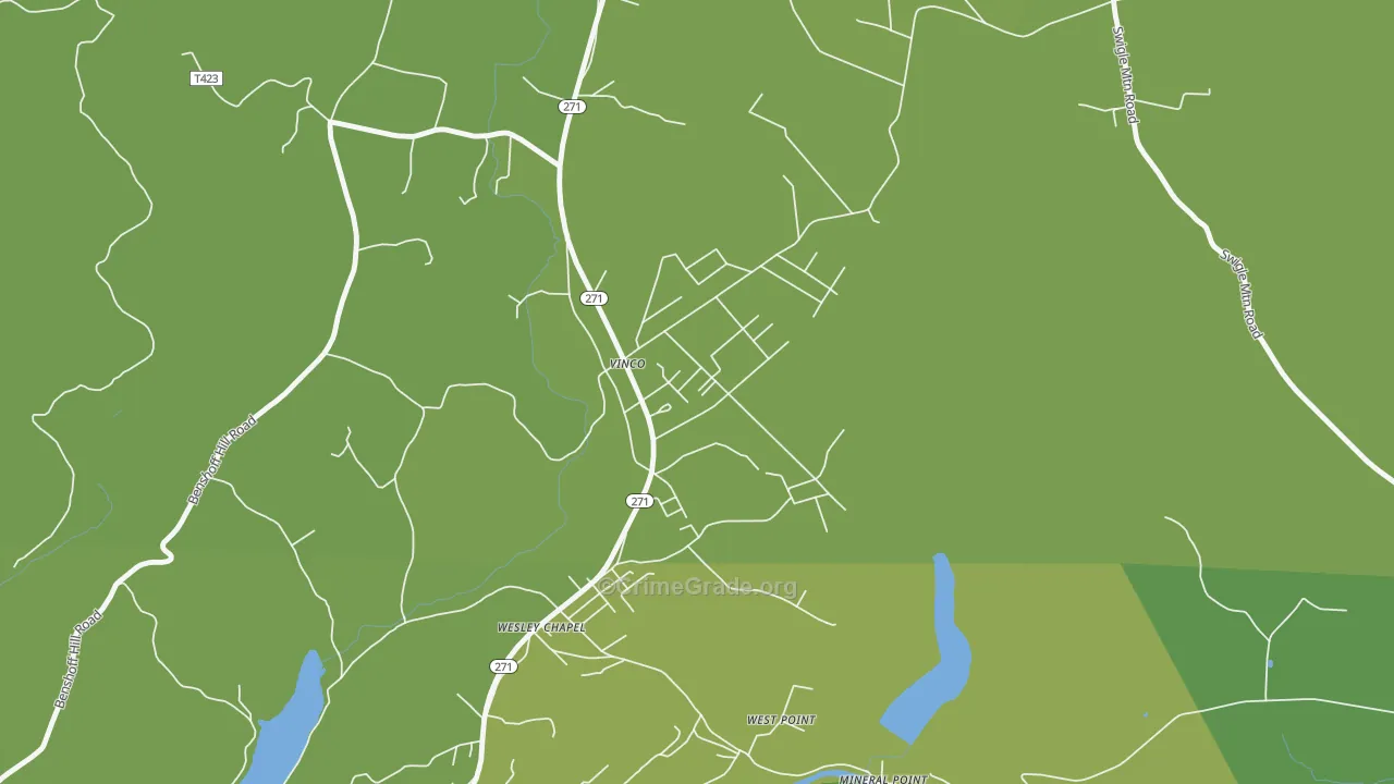 Vinco, PA Map of Vandalism Rates