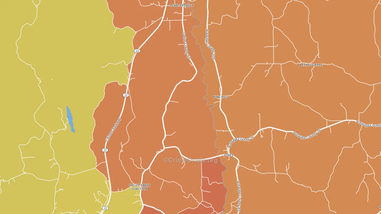 Vine Hill, AL Map of Vandalism Rates