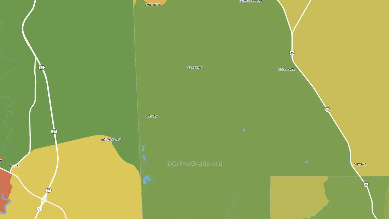 Vinegar Bend, AL Map of Vandalism Rates