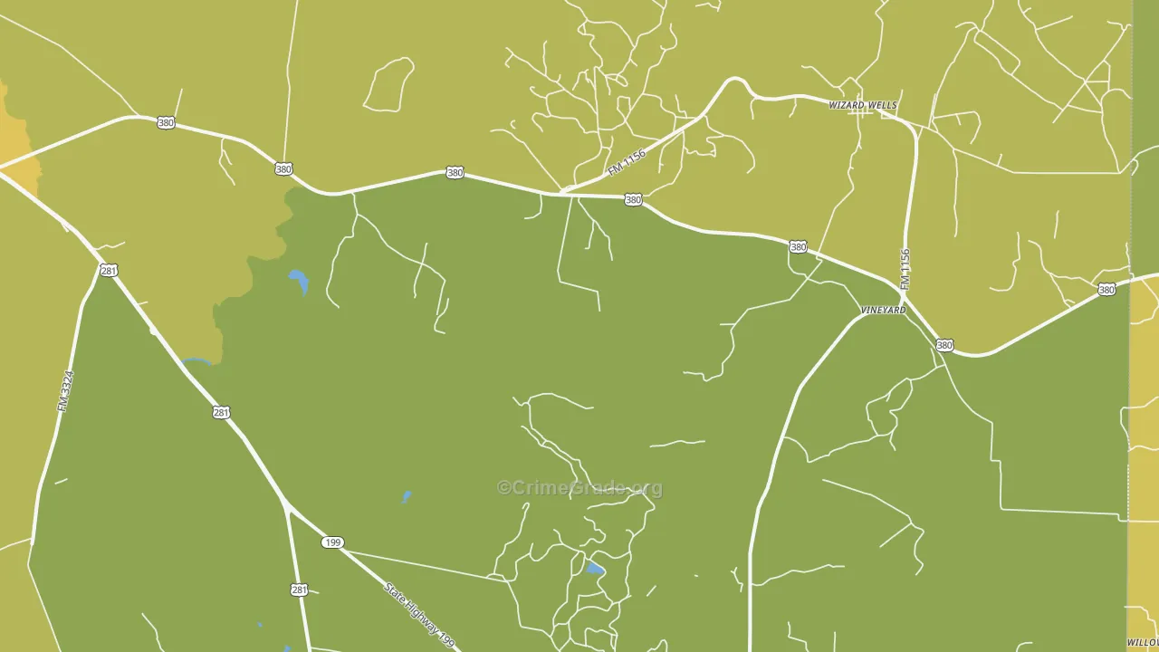 Vineyard, TX Map of Vandalism Rates