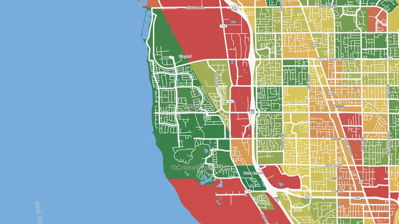 Vineyard, UT Map of Vandalism Rates