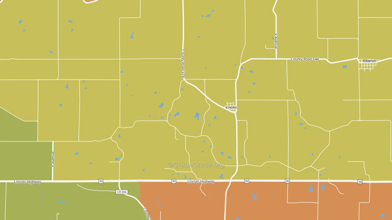 Vining, IA Map of Vandalism Rates