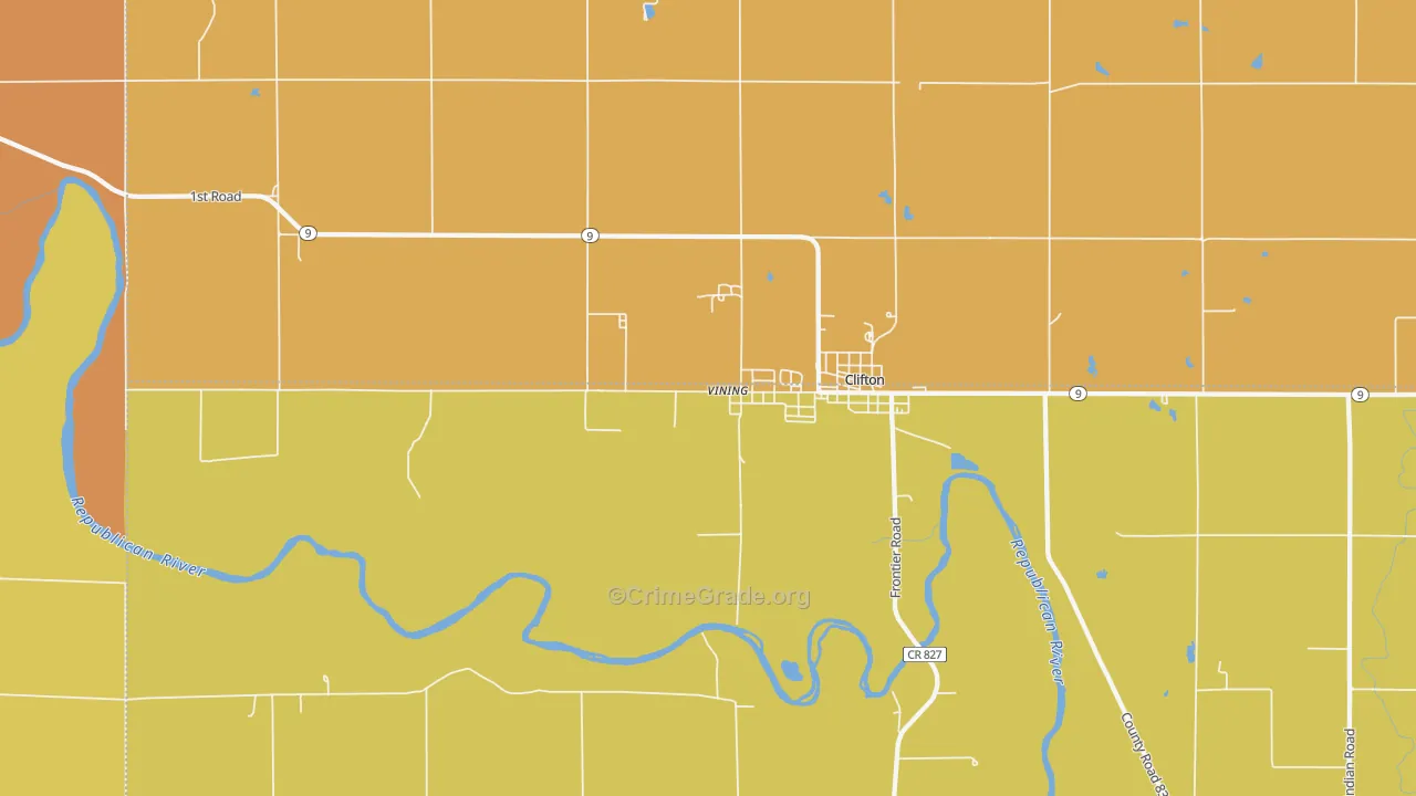 Vining, KS Map of Vandalism Rates