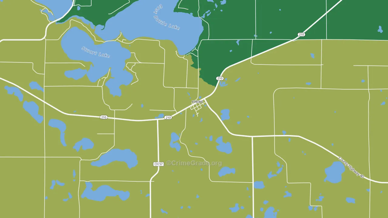 Vining, MN Map of Vandalism Rates