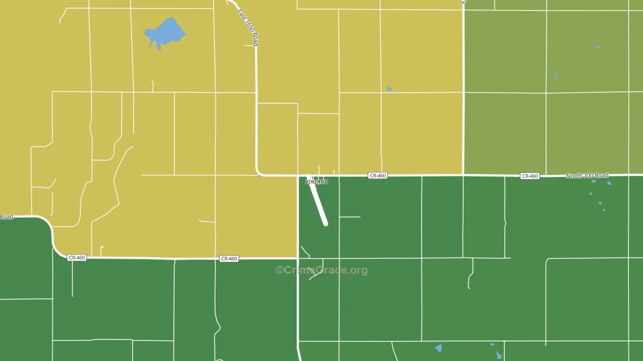Vinland, KS Map of Vandalism Rates