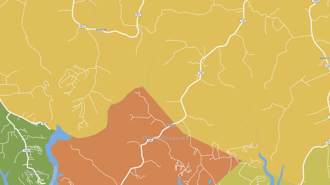 Vinnie, KY Map of Vandalism Rates
