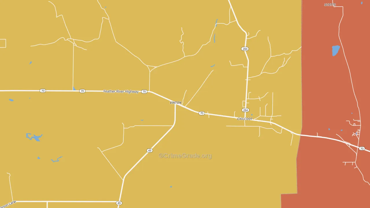 Vinton, CA Map of Vandalism Rates