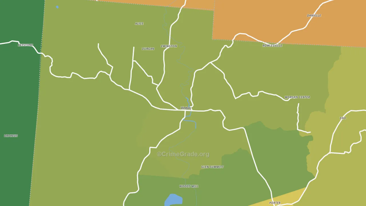 Vinton, OH Map of Vandalism Rates