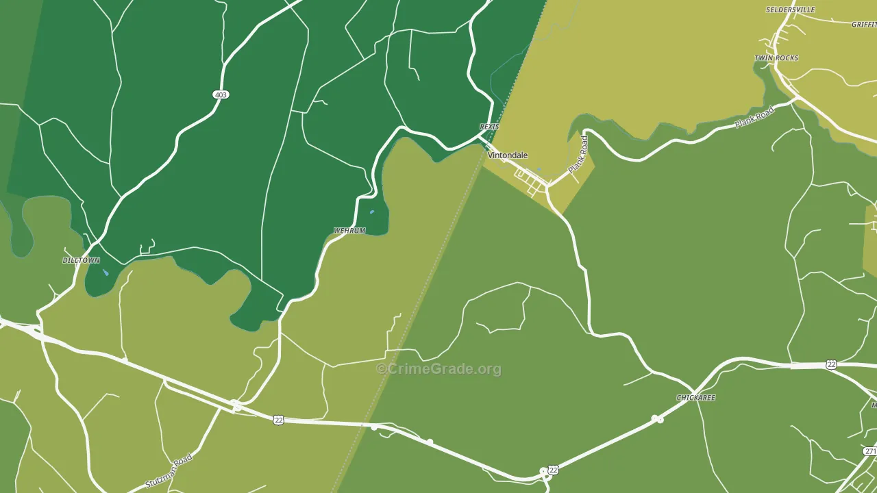 Vintondale, PA Map of Vandalism Rates