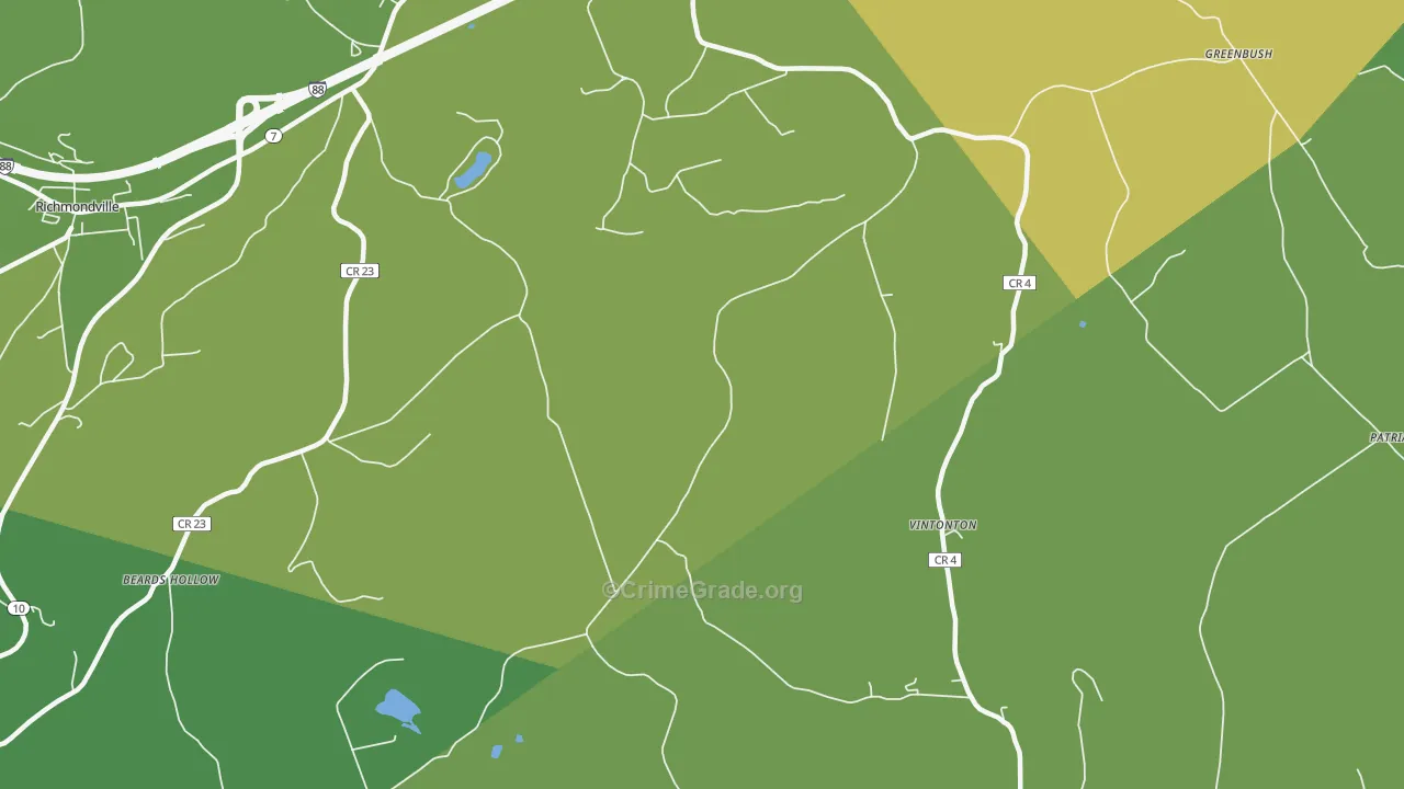 Vintonton, NY Map of Vandalism Rates