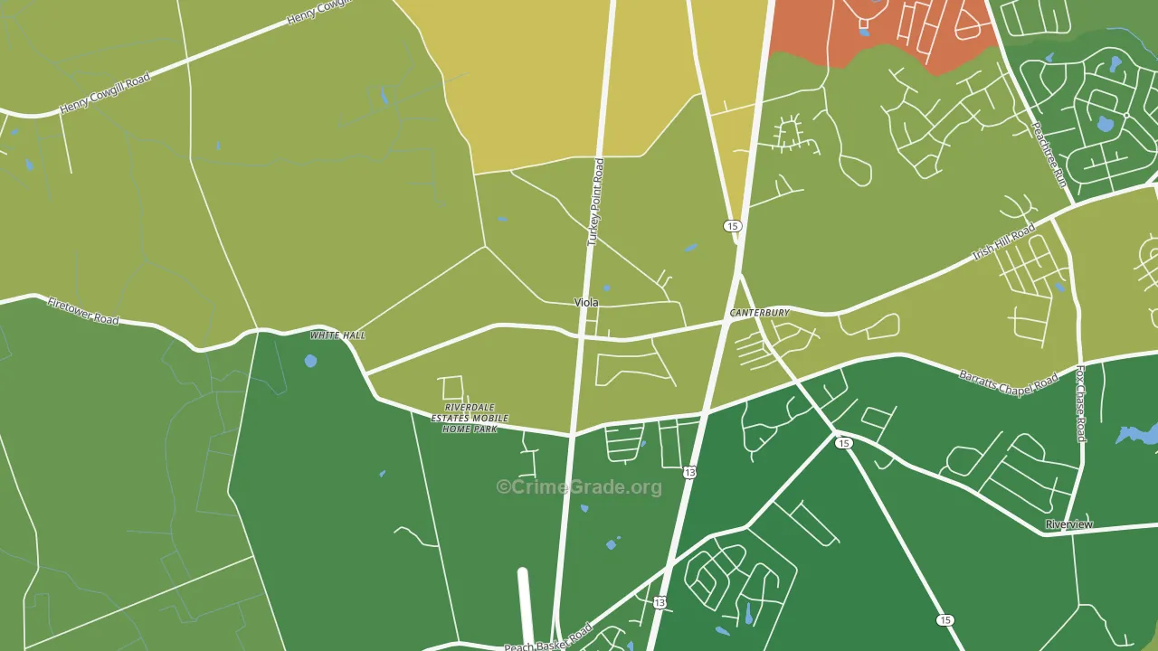 Viola, DE Map of Vandalism Rates