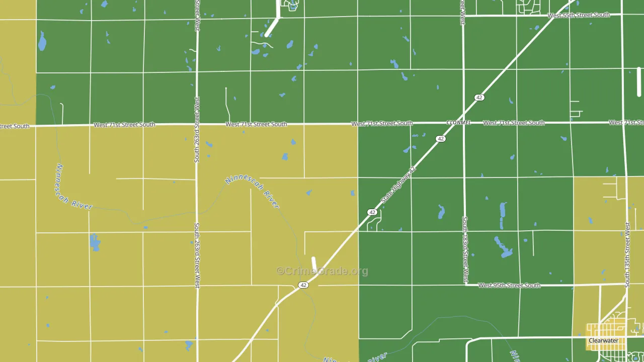 Viola, KS Map of Vandalism Rates