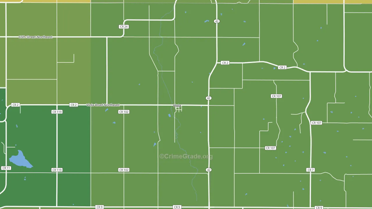 Viola, MN Map of Vandalism Rates