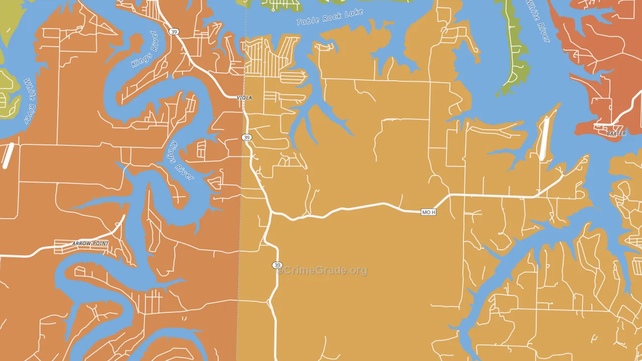 Viola, MO Map of Vandalism Rates