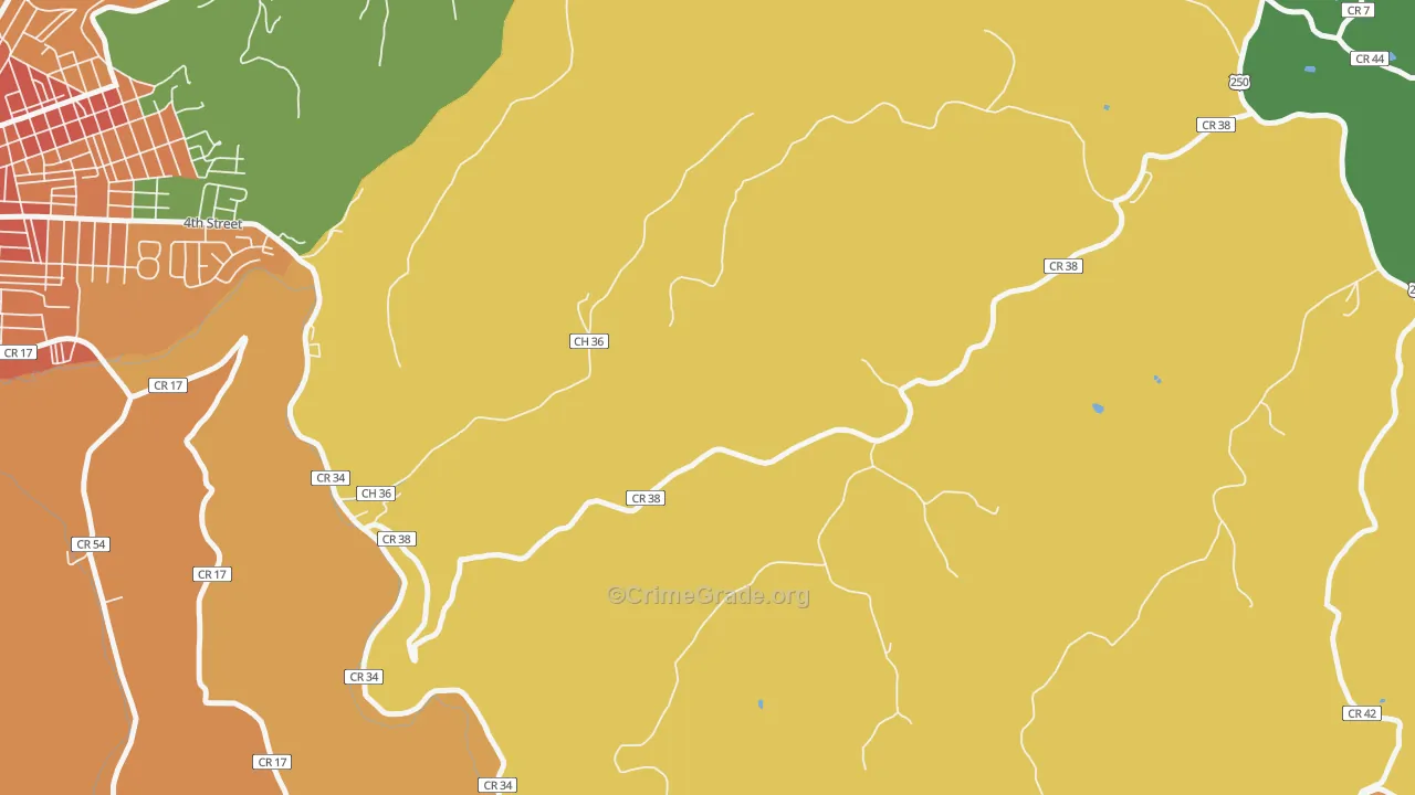 Viola, WV Map of Vandalism Rates