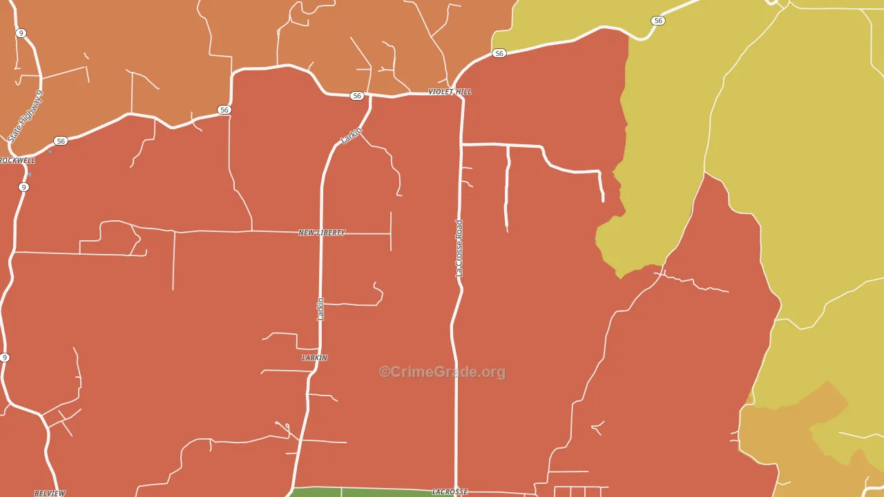 Violet Hill, AR Map of Vandalism Rates