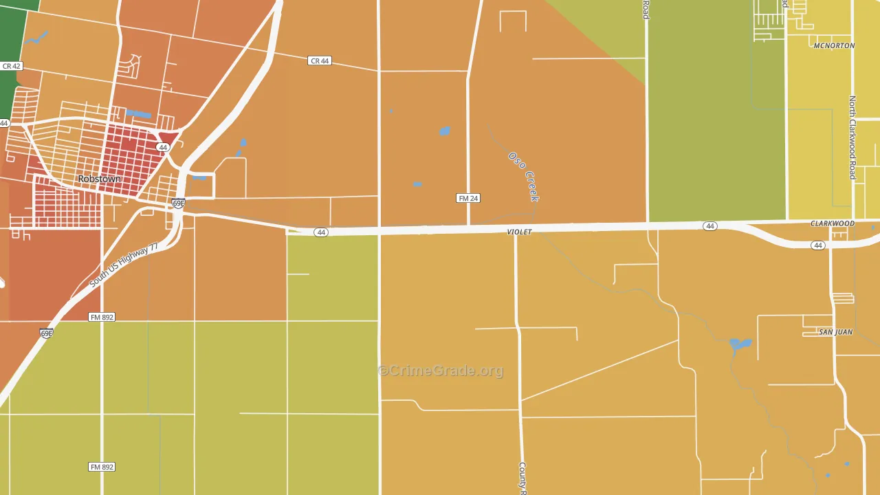 Violet, TX Map of Vandalism Rates