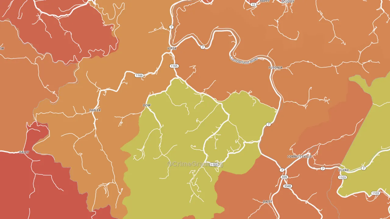 Viper, KY Map of Vandalism Rates