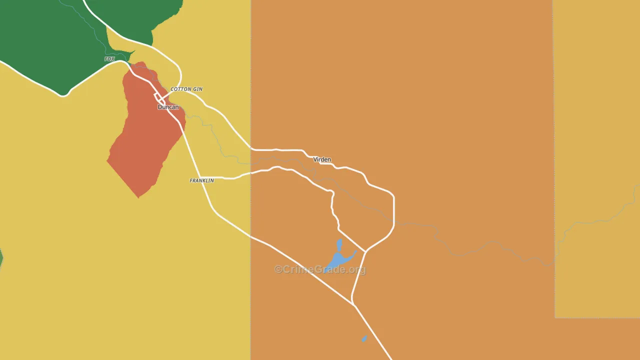 Virden, NM Map of Vandalism Rates