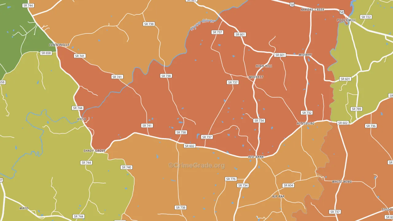 Virgilina, VA Map of Vandalism Rates
