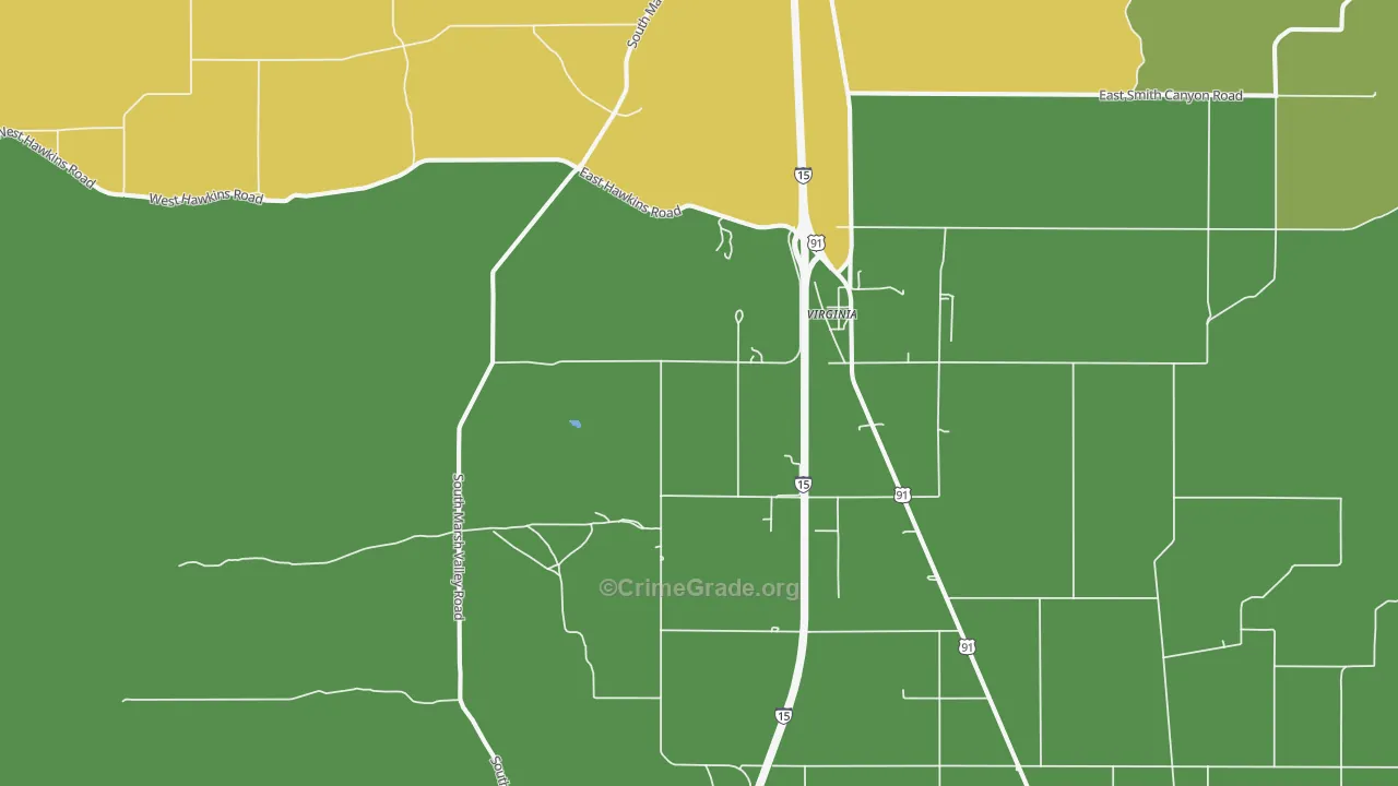 Virginia, ID Map of Vandalism Rates