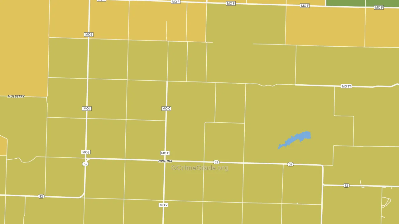 Virginia, MO Map of Vandalism Rates