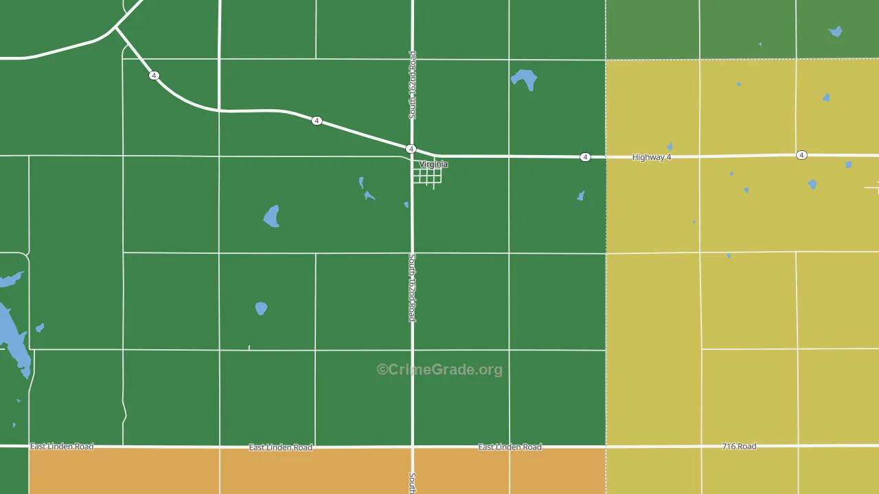 Virginia, NE Map of Vandalism Rates