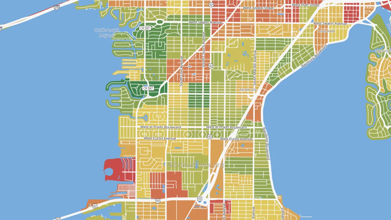 Virginia Park, Tampa, FL Map of Vandalism Rates